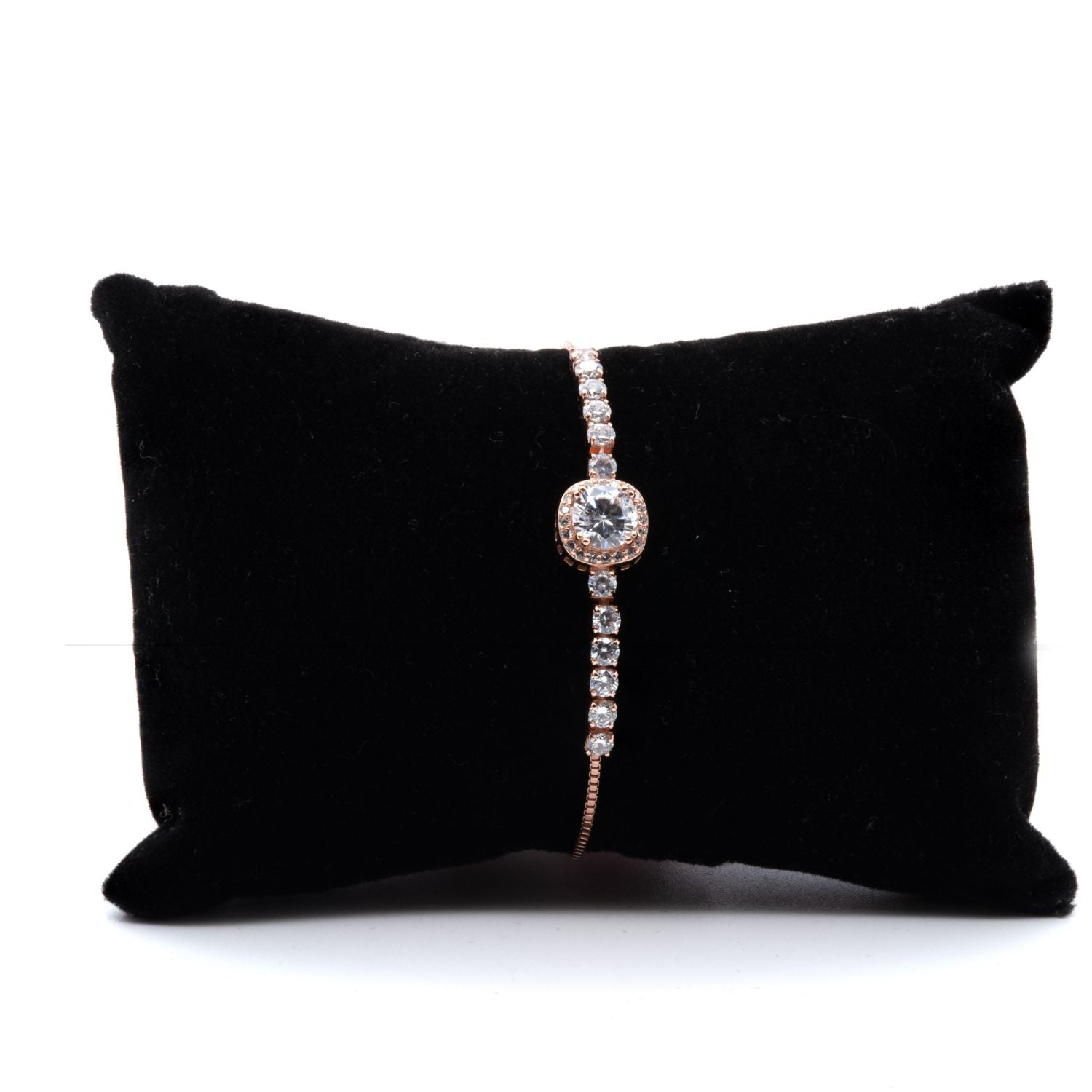 Radiant Rose Gold Halo Bracelet